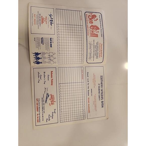 1980 Texas Rangers Spring Training Program Scorecard - Picture 3 of 3